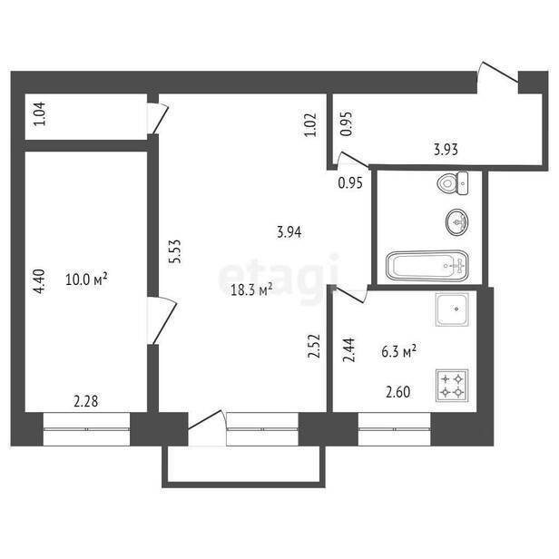 квартира г Липецк р-н Левобережный ул З.Космодемьянской 2 фото 2