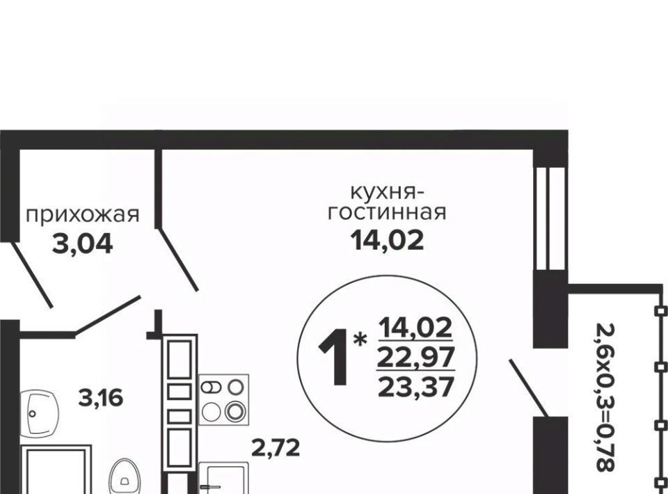 квартира г Краснодар р-н Прикубанский ул Российская 257/7 1 фото 1