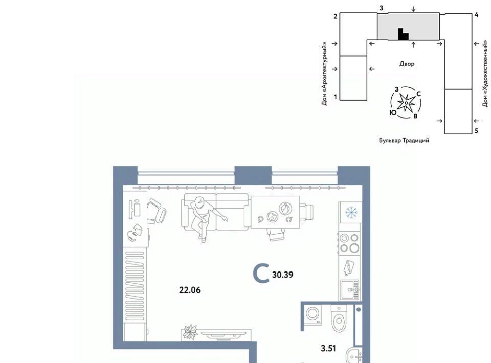 квартира г Тюмень р-н Калининский ул Новоселов 100 фото 1