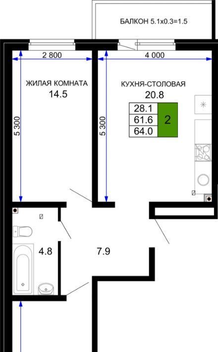 квартира г Краснодар р-н Прикубанский ул им. лётчика Позднякова 2к/17 фото 1