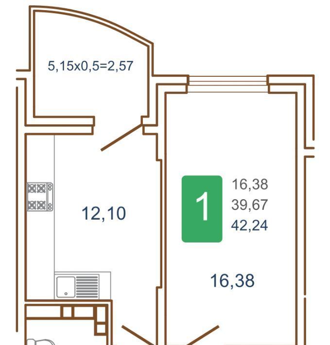 квартира г Краснодар р-н Прикубанский ул им. Кирилла Россинского 3/2к 1 фото 1