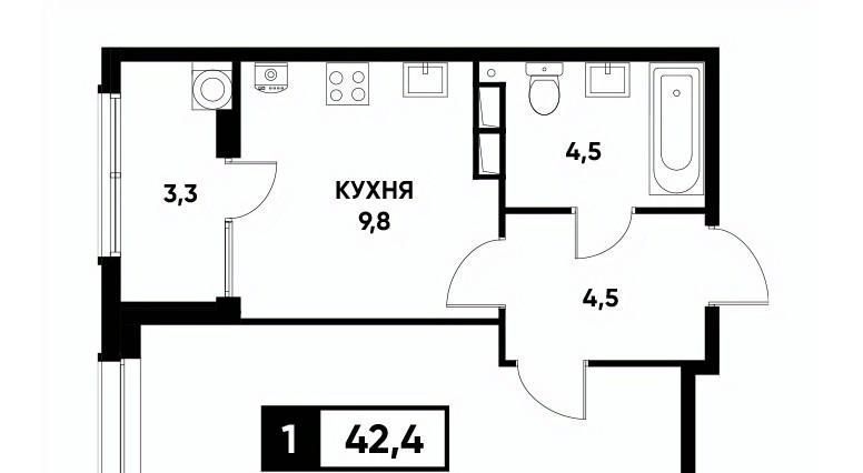 квартира г Ставрополь р-н Промышленный пр-кт Российский 12к/3 фото 1