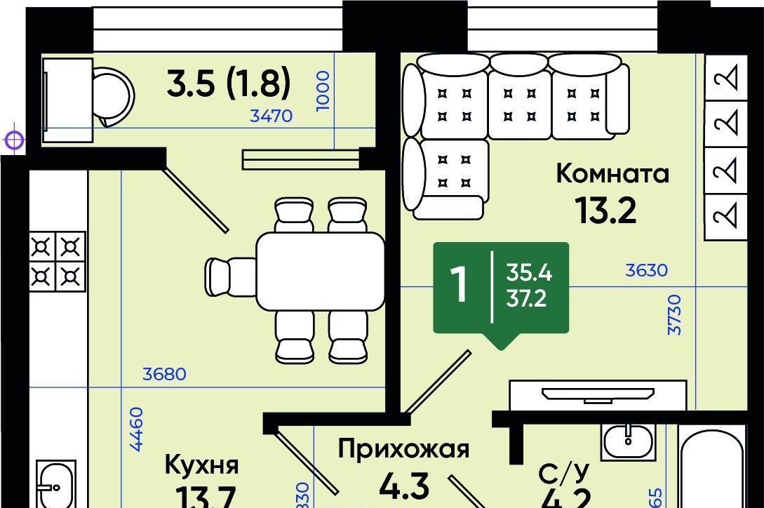 квартира г Батайск ул Олимпийское Кольцо 36к/21 фото 1