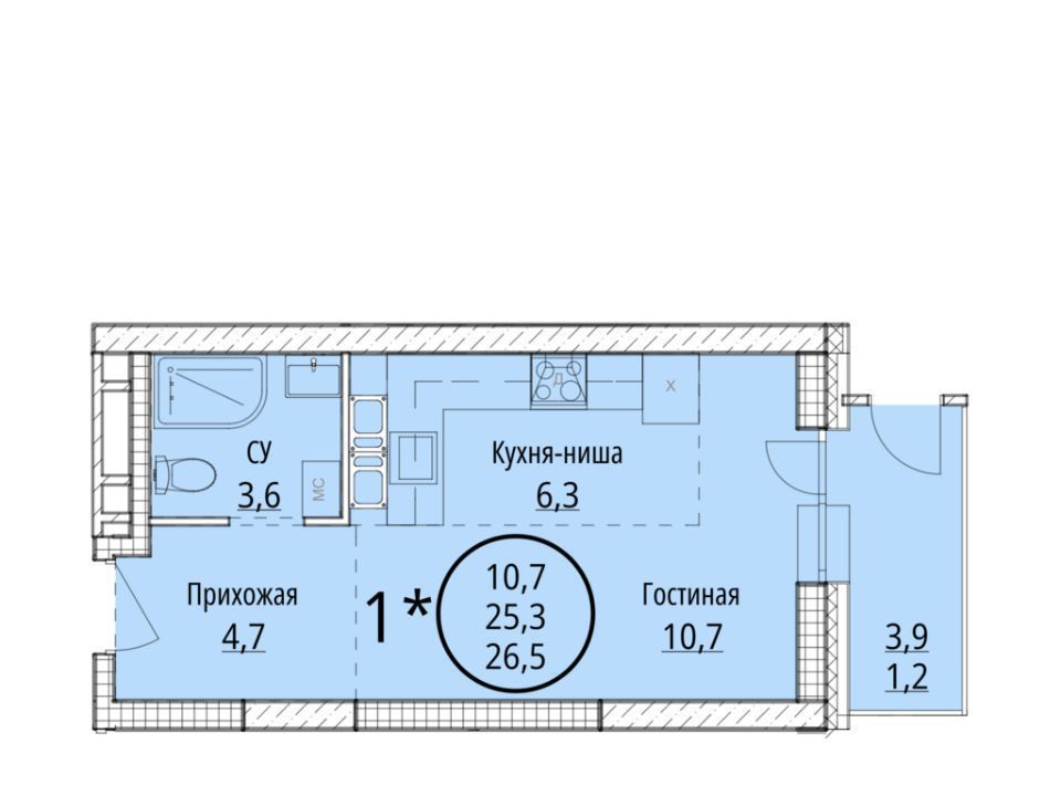 квартира г Хабаровск р-н Железнодорожный Город 4212 жилой комплекс фото 1