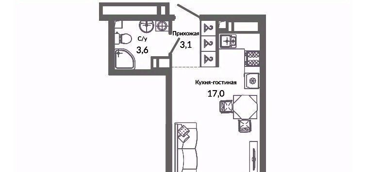 квартира г Краснодар р-н Прикубанский ул им. Героя Георгия Бочарникова 2/1 фото 2