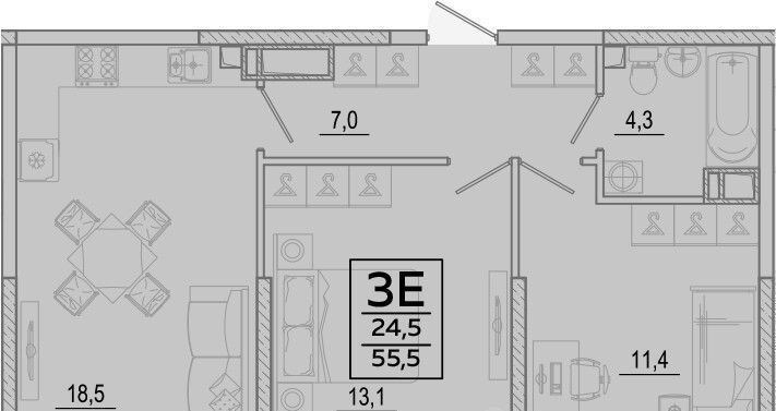 квартира г Краснодар р-н Прикубанский ул им. Героя Георгия Бочарникова 2/2 фото 2