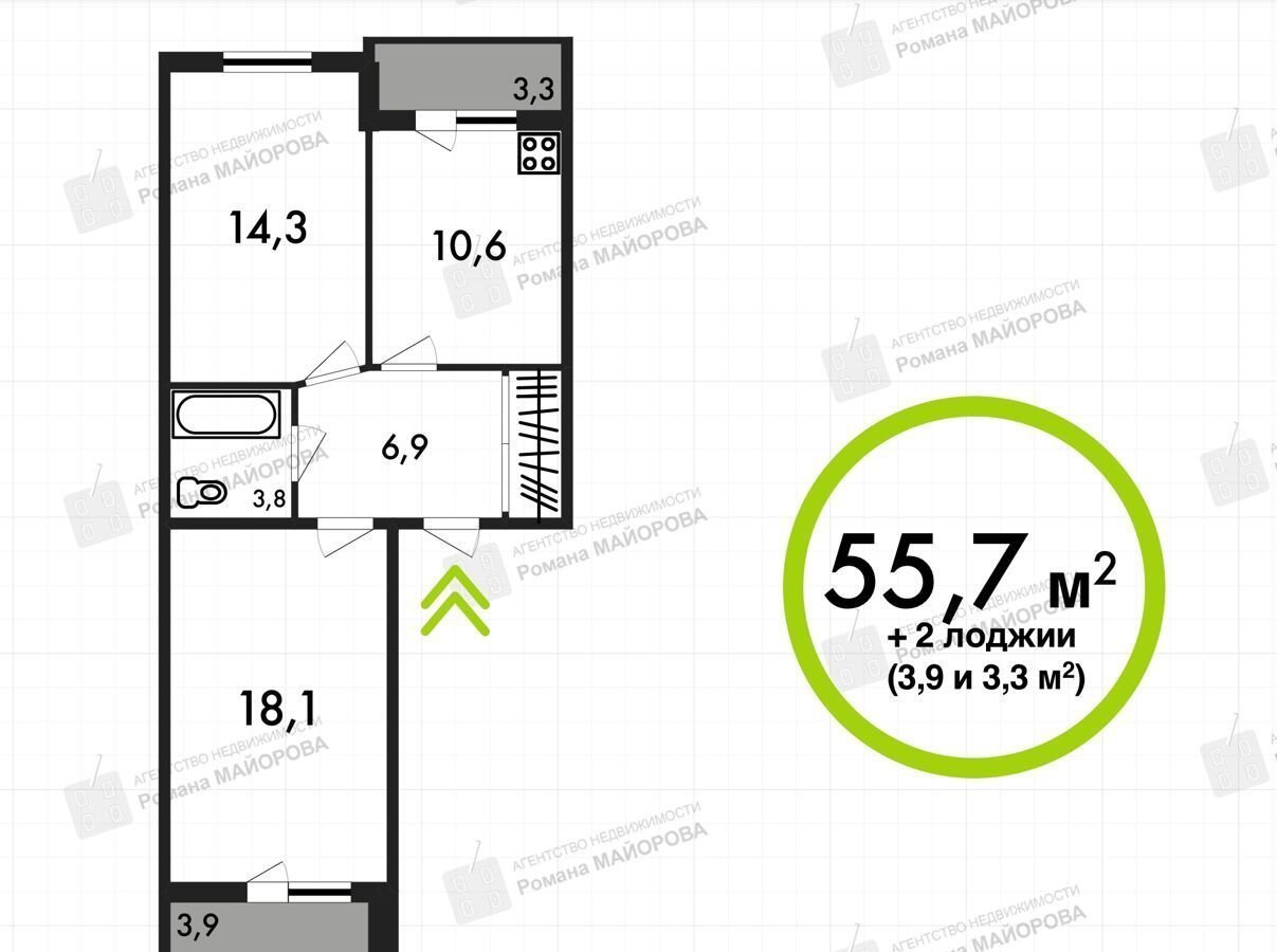 квартира г Калуга р-н Московский ул Азаровская 34 фото 14