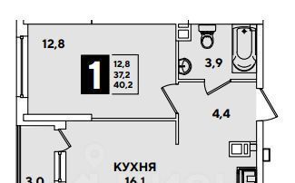 квартира г Краснодар р-н Прикубанский ул им. Ивана Беличенко фото 1