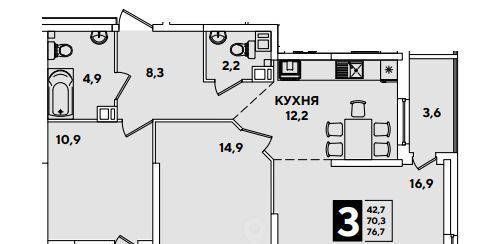 квартира г Краснодар р-н Прикубанский ул им. Ивана Беличенко 95к/1 фото 1