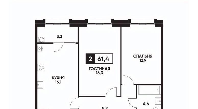 квартира г Ставрополь р-н Промышленный ул Андрея Голуба 16к/1 фото 1