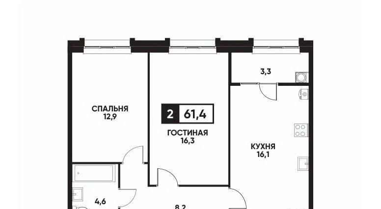 квартира г Ставрополь р-н Промышленный ул Андрея Голуба 16к/1 фото 1