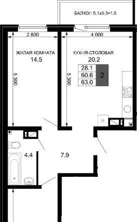 квартира г Краснодар р-н Прикубанский ул им. лётчика Позднякова 2к/17 фото 1