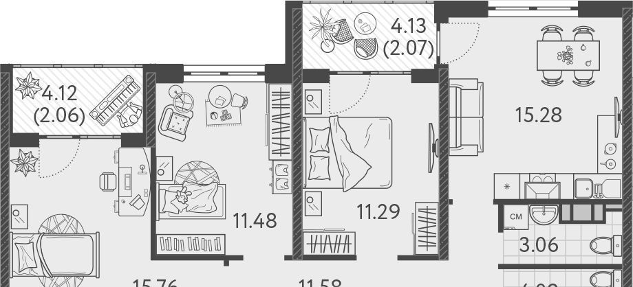 квартира г Краснодар р-н Прикубанский ул им. Кудухова Б.С. 3 фото 1