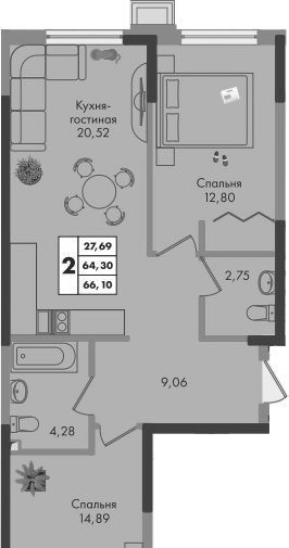 квартира г Краснодар р-н Прикубанский ул им. генерала Брусилова 1/1 5 лит фото 1