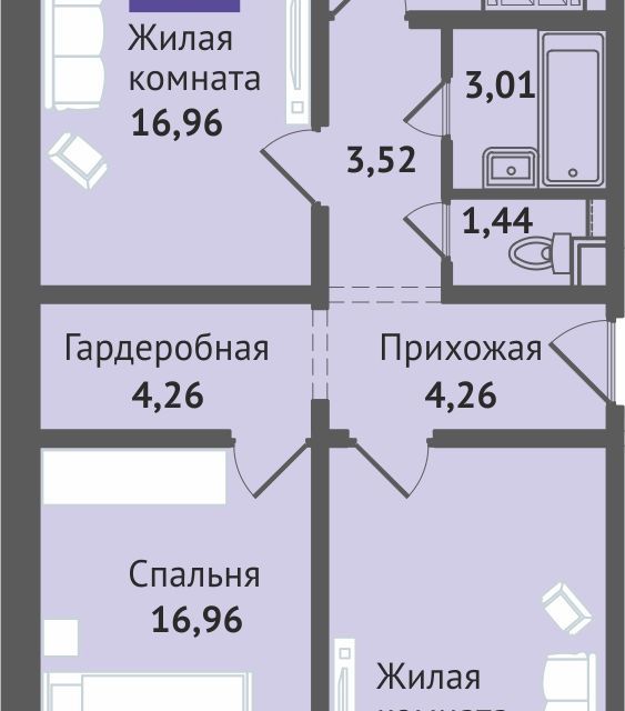 квартира р-н Медведевский пгт Медведево ул Дмитрия Средина 7 фото 1