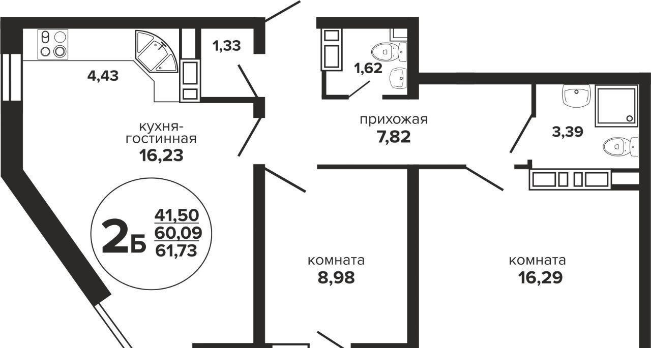 квартира г Краснодар р-н Прикубанский ул Российская 257/7 1 фото 1