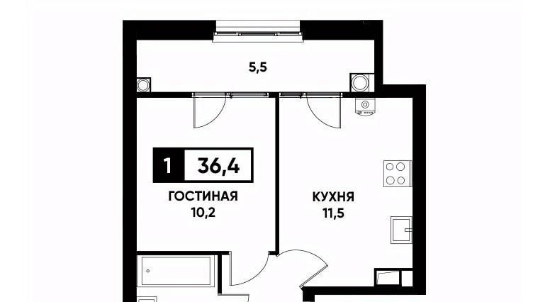 квартира г Ставрополь р-н Промышленный № 35 мкр, Основа жилой комплекс фото 1