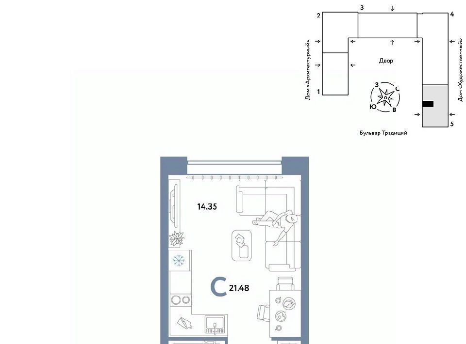 квартира г Тюмень р-н Калининский ул Новоселов 102 фото 1