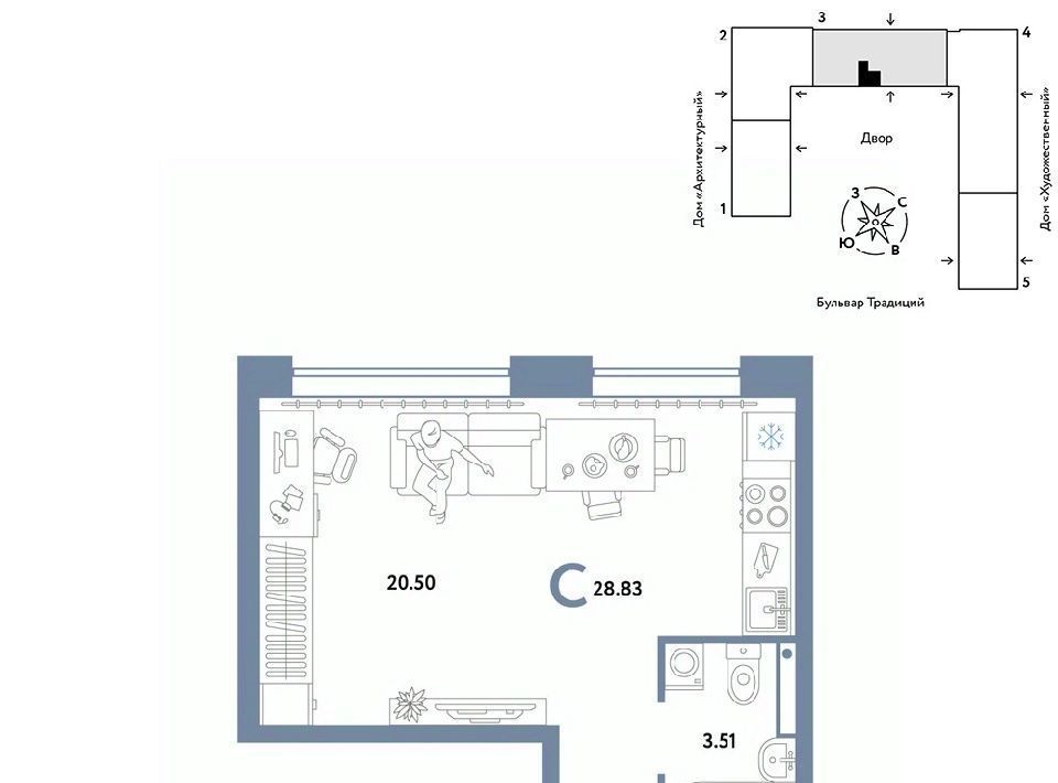 квартира г Тюмень р-н Калининский ул Новоселов 102 фото 1