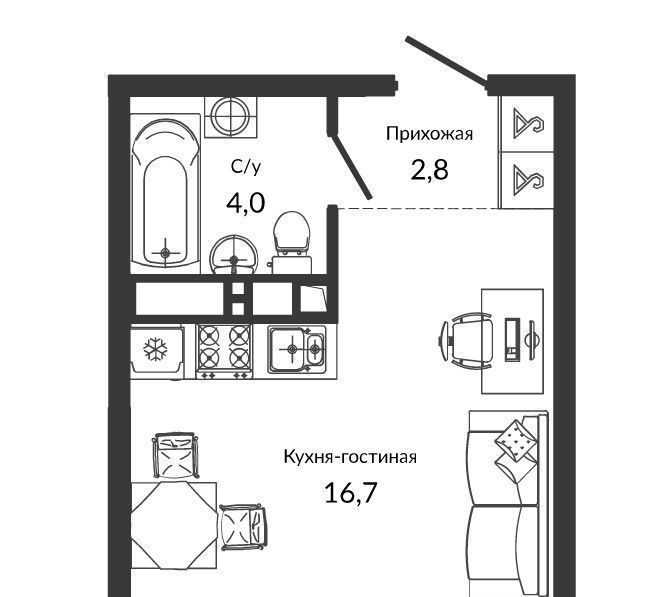 квартира г Краснодар р-н Прикубанский ул им. Героя Георгия Бочарникова 2/1 фото 2