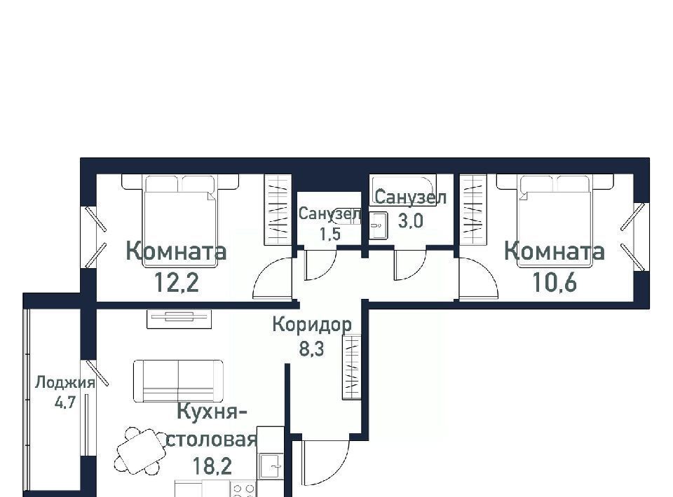 квартира р-н Сосновский п Западный р-н мкр Притяжение Кременкульское с/пос, 7-й кв-л фото 1