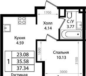 квартира г Краснодар р-н Карасунский микрорайон Хлопчато-бумажный Комбинат Жилой район «Патрики» квартал фото 1