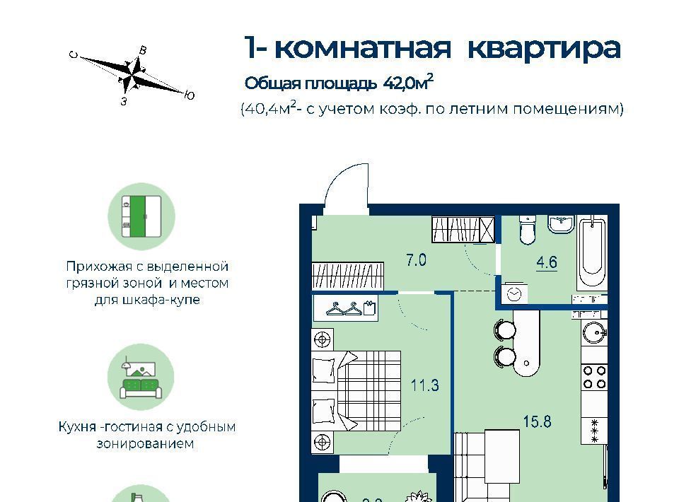 квартира г Екатеринбург Уральская Новая Сортировка Сортировочный жилрайон, Эстель жилой комплекс фото 1