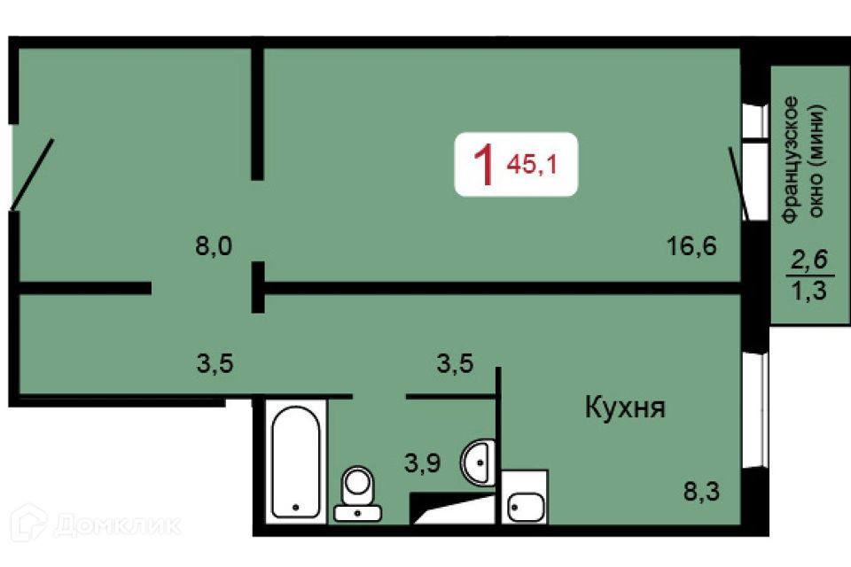 квартира г Красноярск ул Кутузова 1с/196 городской округ Красноярск фото 1