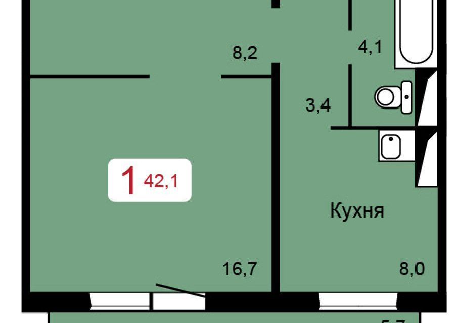 квартира г Красноярск ул Кутузова 1с/196 городской округ Красноярск фото 1