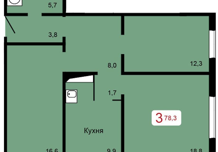 квартира г Красноярск ул Кутузова 1с/196 городской округ Красноярск фото 1