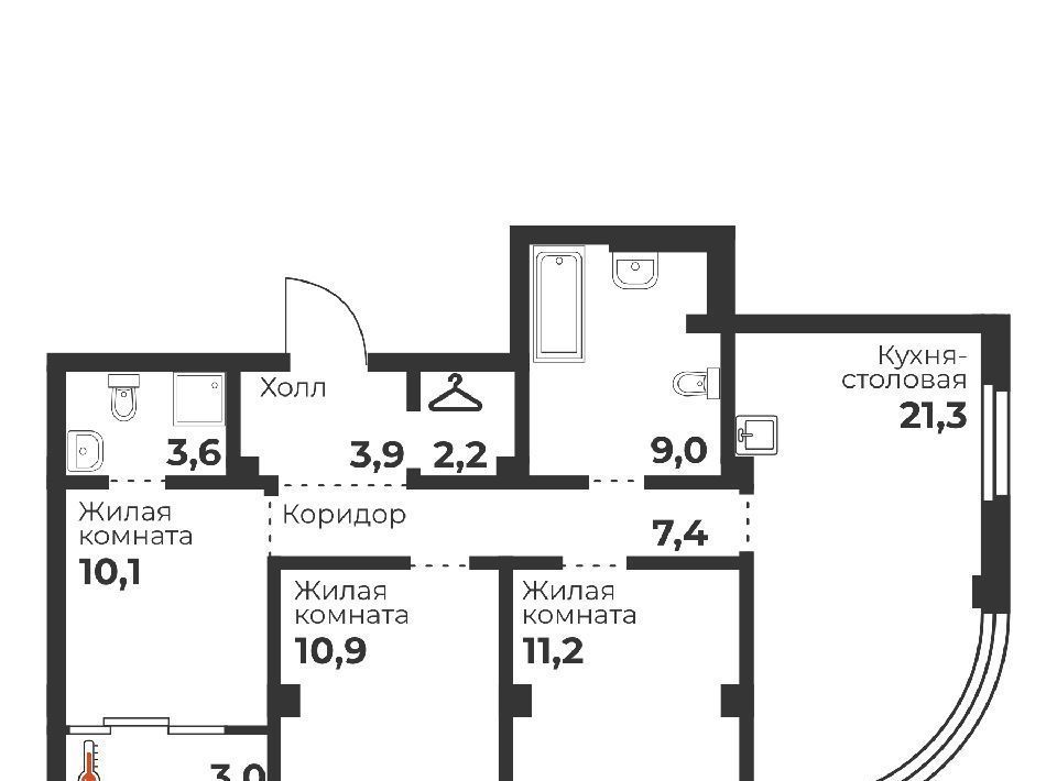 квартира г Челябинск п Бабушкина р-н Калининский фото 1