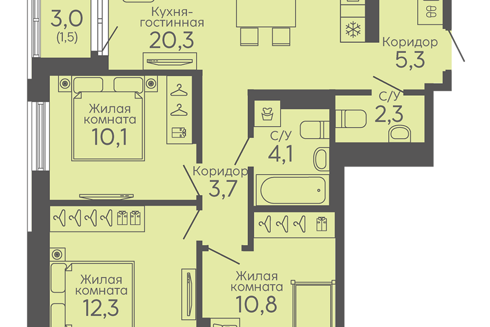 квартира г Екатеринбург б-р Новосинарский 4 Екатеринбург, муниципальное образование фото 1