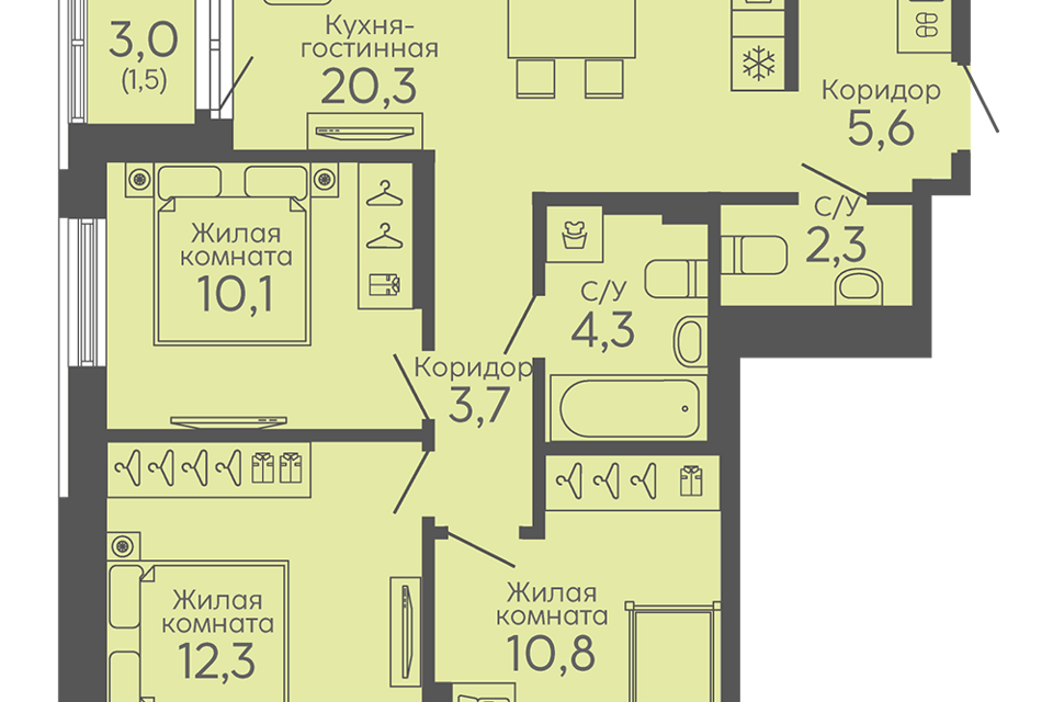 квартира г Екатеринбург б-р Новосинарский 4 Екатеринбург, муниципальное образование фото 1