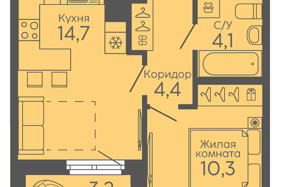 квартира г Екатеринбург б-р Новосинарский 4 Екатеринбург, муниципальное образование фото 1