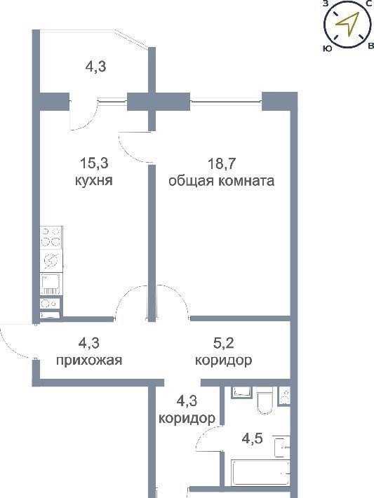 квартира г Нефтеюганск мкр 17-й 7/1 фото 1