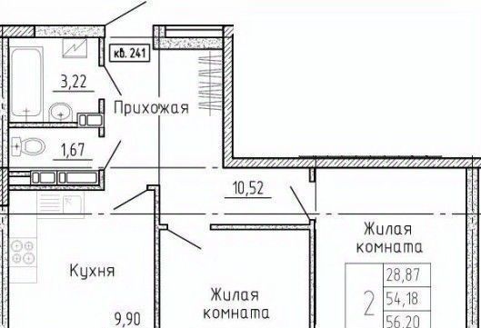 квартира г Воронеж р-н Коминтерновский пр-кт Московский 66 фото 1