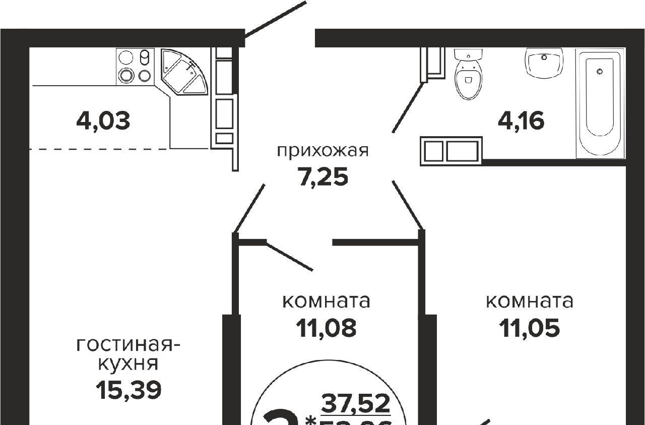 квартира г Краснодар р-н Прикубанский ул Российская 257/7 1 фото 1