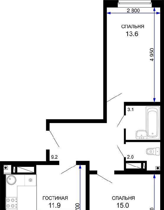 квартира г Краснодар р-н Прикубанский ул Домбайская 57к/9 фото 1