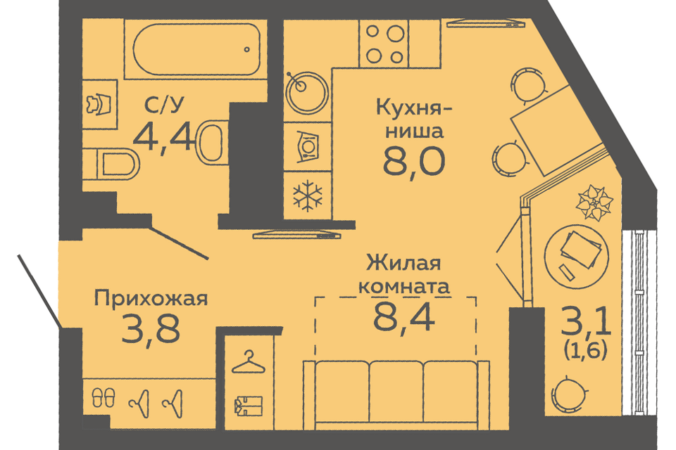 квартира г Екатеринбург ул 8 Марта 204г Екатеринбург, муниципальное образование фото 1