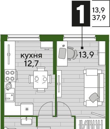 квартира г Краснодар р-н Прикубанский Догма Парк мкр фото 1