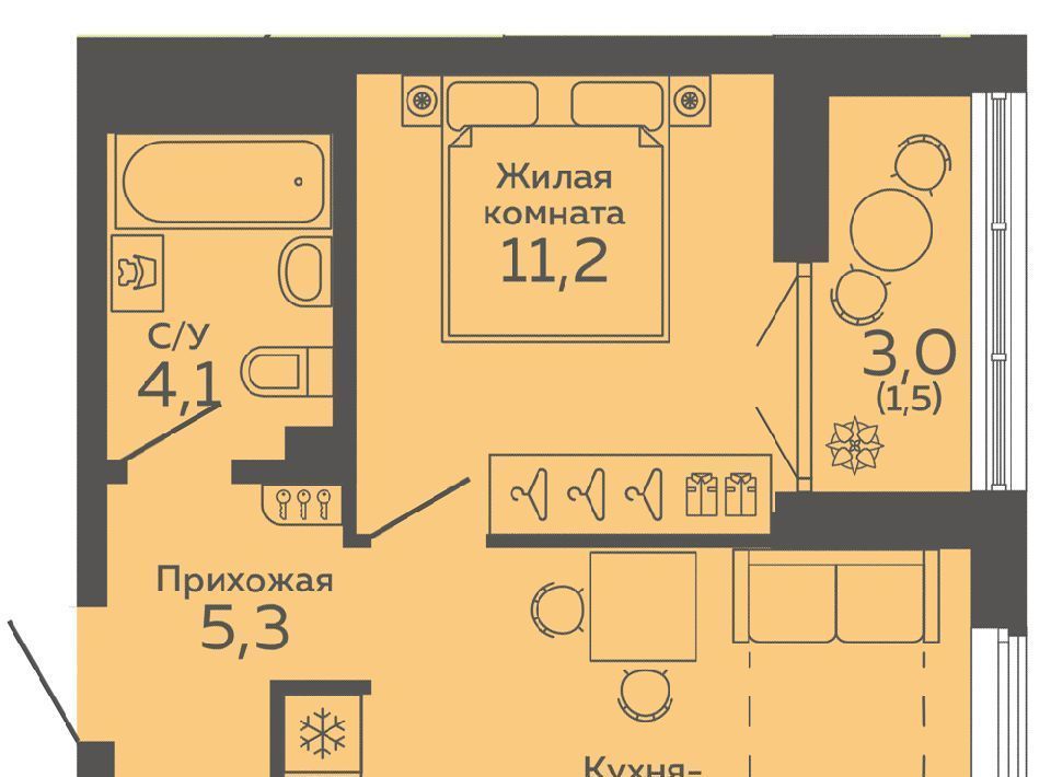 квартира г Екатеринбург Чкаловская ЖК Ботаника Грин Хаус фото 1