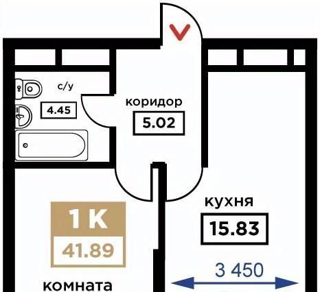 квартира г Краснодар р-н Прикубанский Школьный микрорайон ул Школьная 1 фото 1