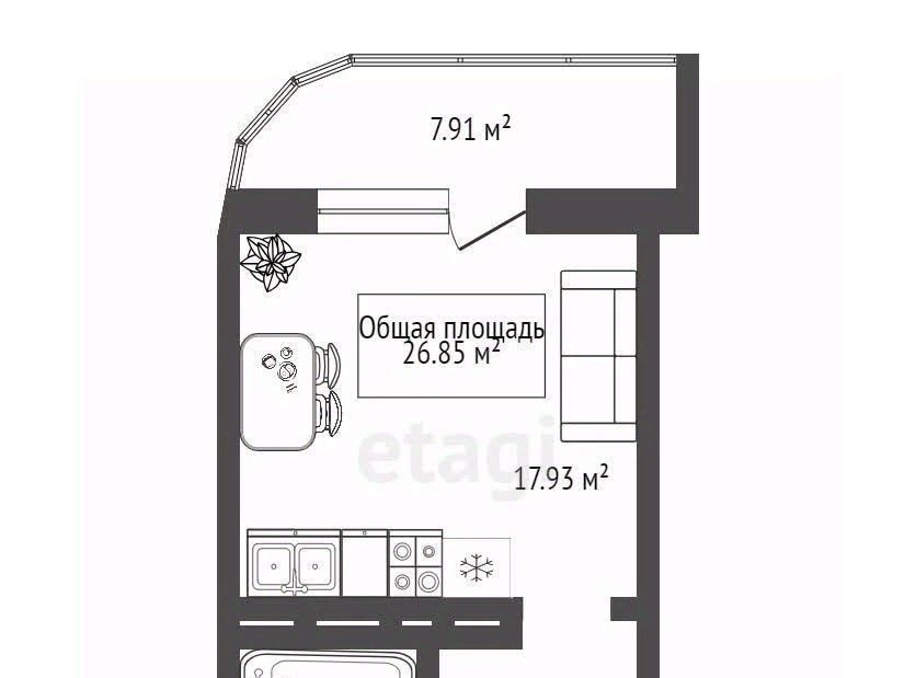 квартира г Новосибирск ул Дуси Ковальчук 238 Царицыно фото 19