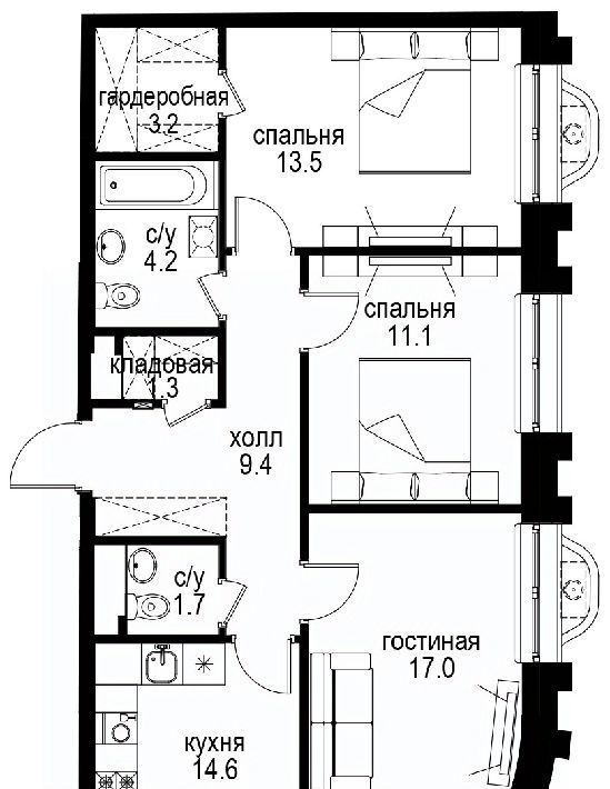 квартира г Москва метро Сокольники проезд Проектируемый 727-й фото 1