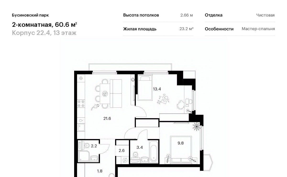 квартира г Москва метро Ховрино САО Северный Западное Дегунино Бусиновский парк фото 1