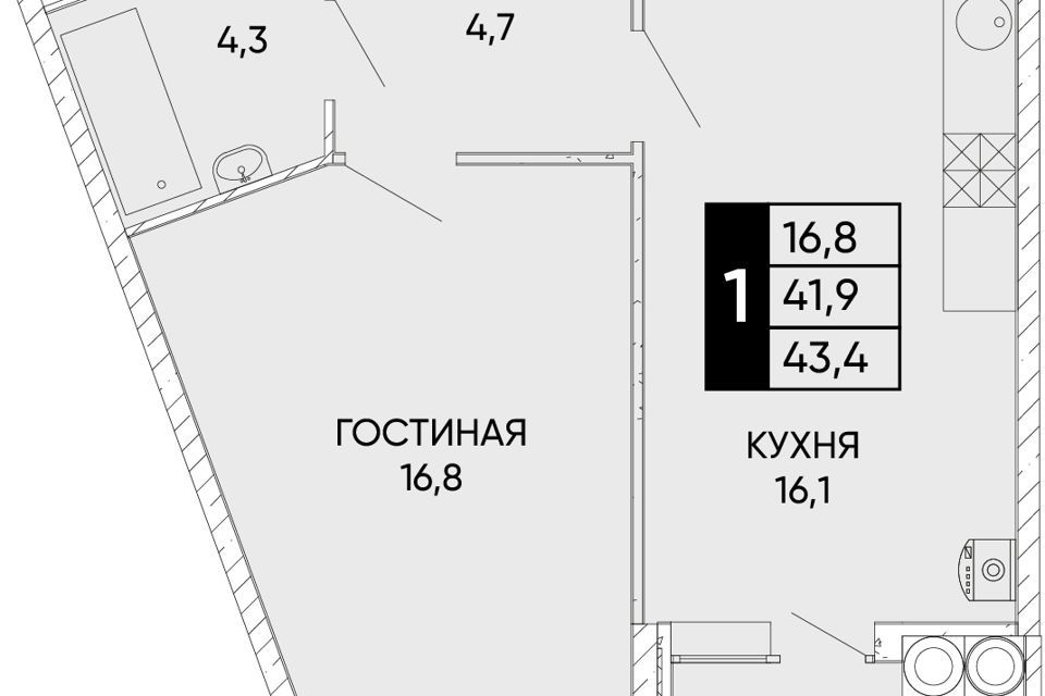 квартира г Ростов-на-Дону ул Левобережная 6/6с 1 городской округ Ростов-на-Дону фото 1