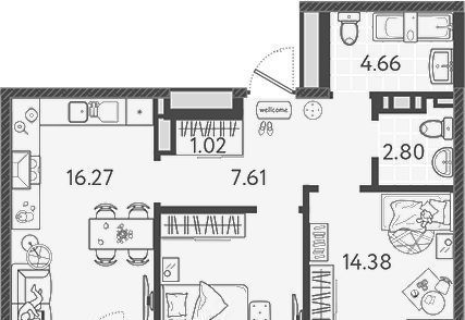 квартира г Краснодар р-н Прикубанский ул им. Кудухова Б.С. 3 фото 1