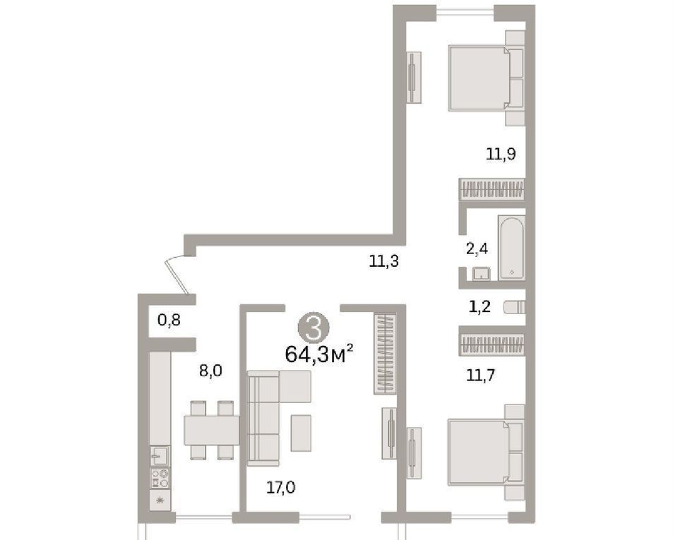 квартира г Екатеринбург Чкаловская ул Мартовская 214к/2 фото 1