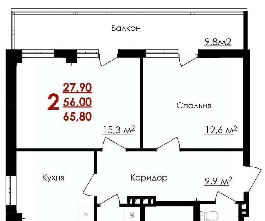 квартира г Белгород Западный ул Губкина 54 фото 1