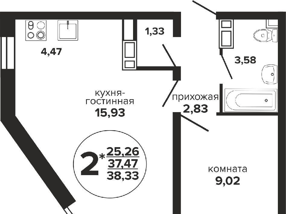 квартира г Краснодар р-н Прикубанский ул Российская 257/7 1 фото 1